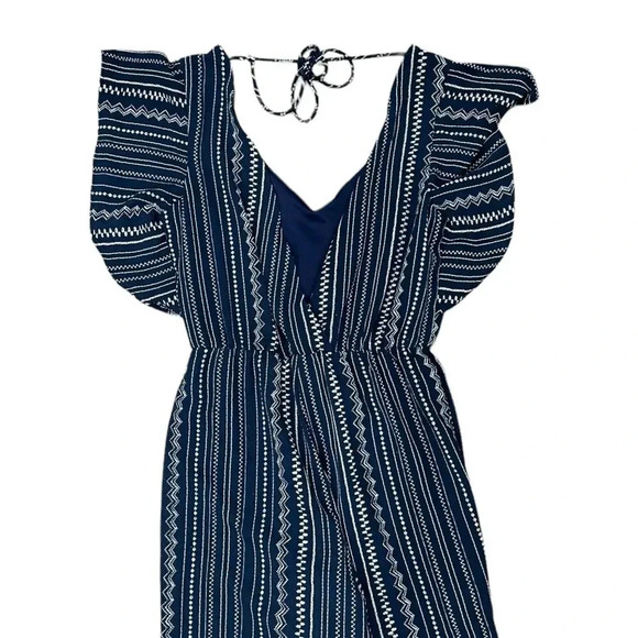 Crystal Sky Navy Boho Ruffle Sleeve Jumpsuit 5 - Picture 3 of 5